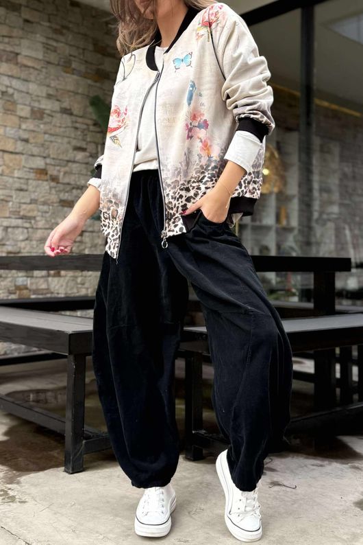 Laundry B Suko Suedette Bomber Jacket Freida Butterfly